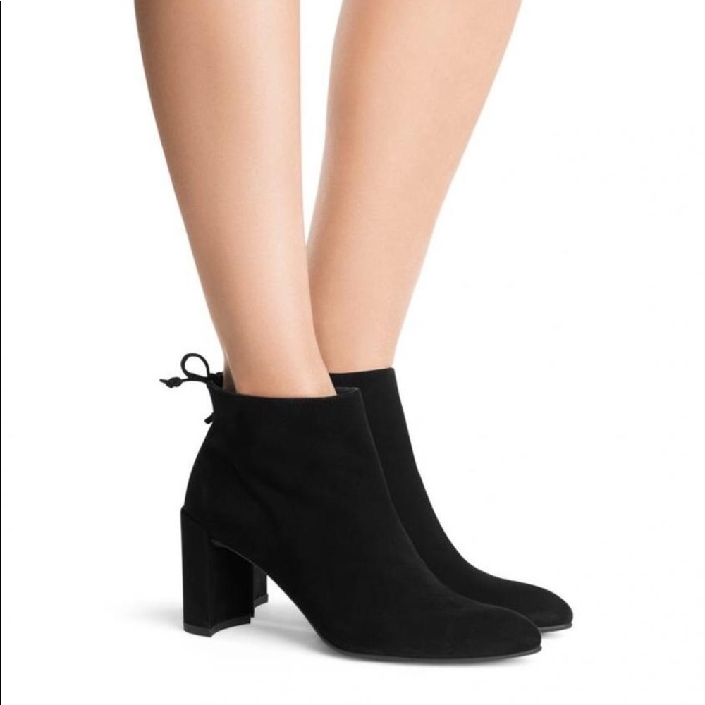 Stuart Weitzman Navy Suede Lofty Booties, US7.5